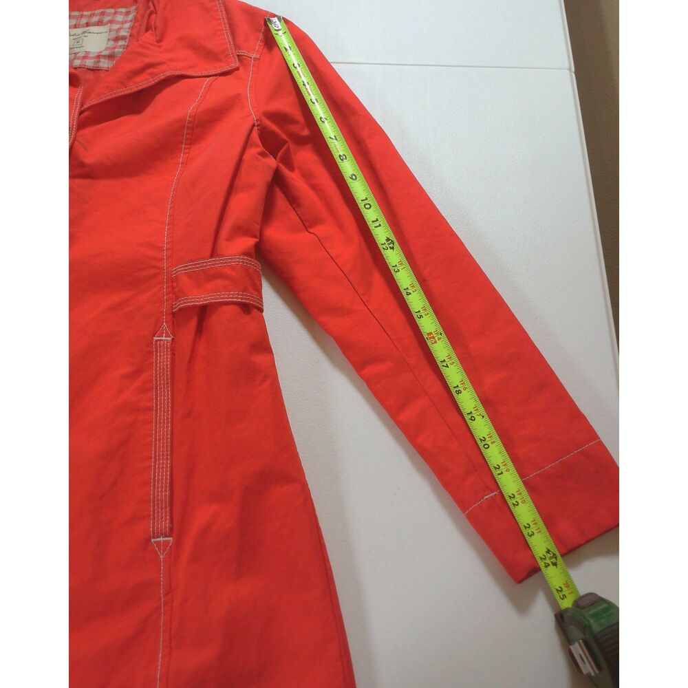 Eddie Bauer Red Rain Jacket M Lightweight Utility Trench Coat Outdoor Preppy - Picture 7 of 8
